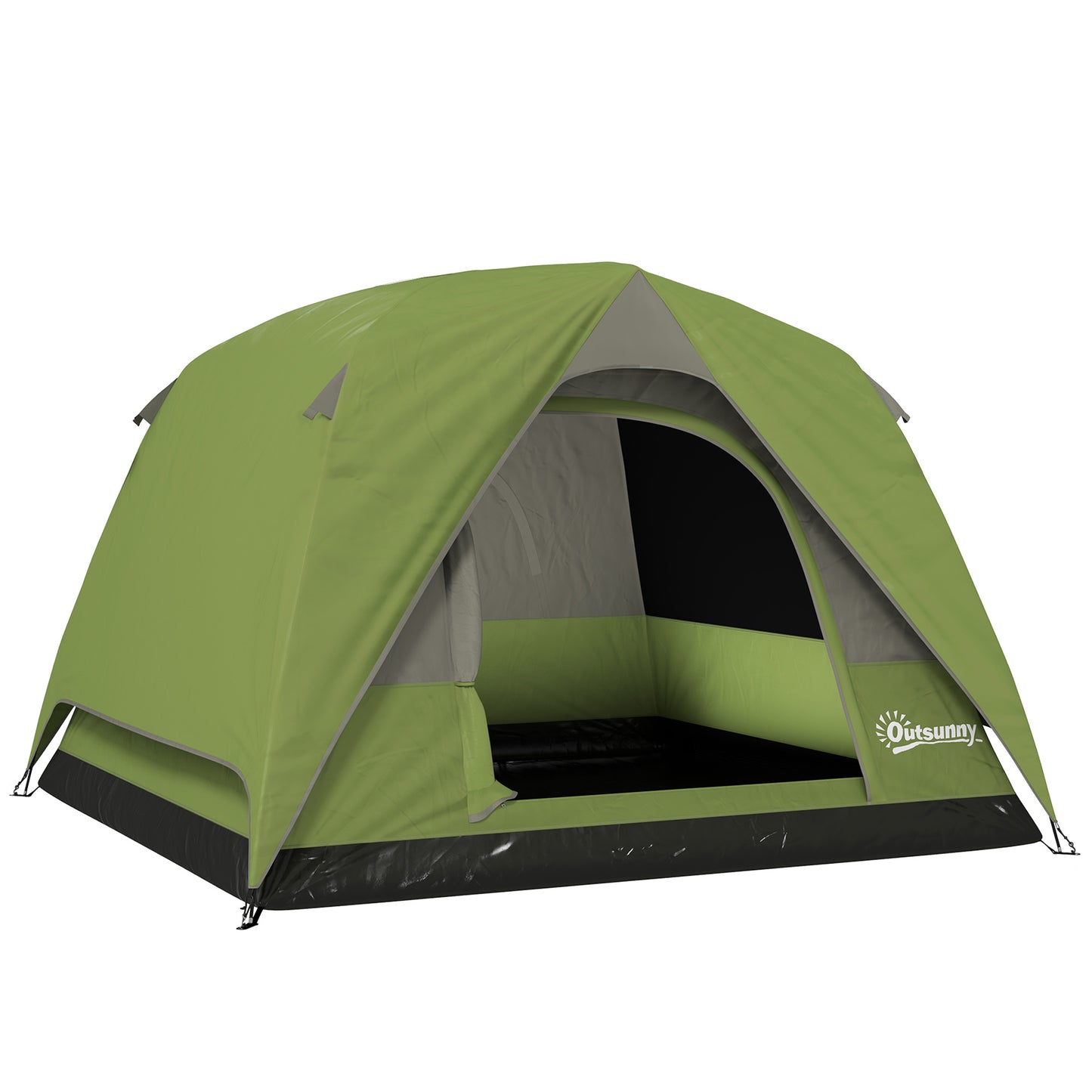 3-4 Person Camping Tent, Easy Set Up Waterproof Dome Tent with Sewn-in Groundsheet, Mesh Windows