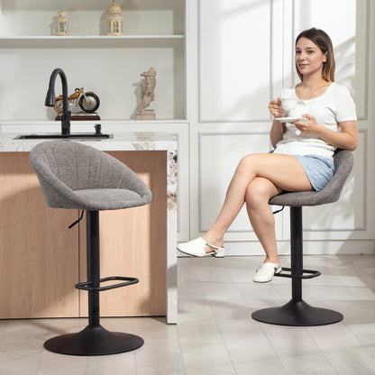 Set of Two Relaxed Tub Bar Stools - Grey