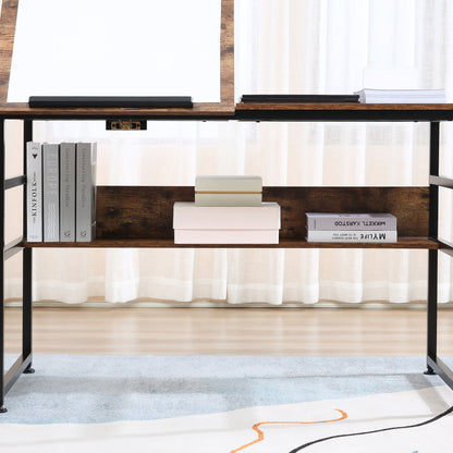 Adjustable Drafting Table Art Desk Drawing Table, Craft Desk Workstation for Painting