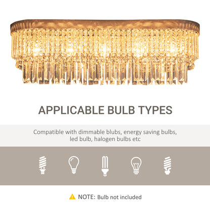 Modern Raindrop Crystal Chandelier, Round Rectangular hanging Ceiling Light, Linear Hanging Lighting