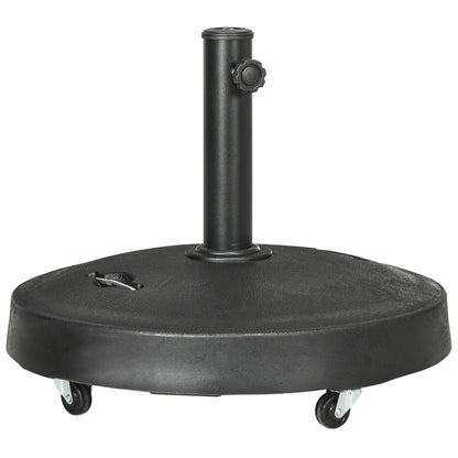 25kg Resin Garden Parasol Base with Wheels and Retractable Handles