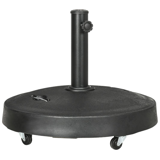 25kg Resin Garden Parasol Base with Wheels and Retractable Handles