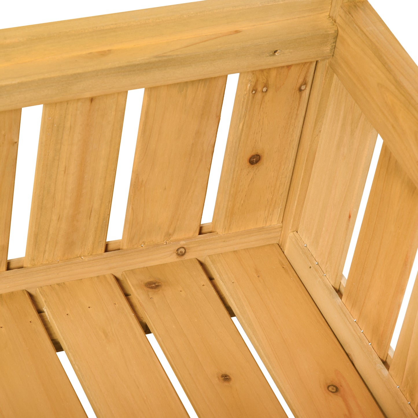 2-Seater Garden Storage Bench for Patio Wood Porch Decor Outdoor Seating