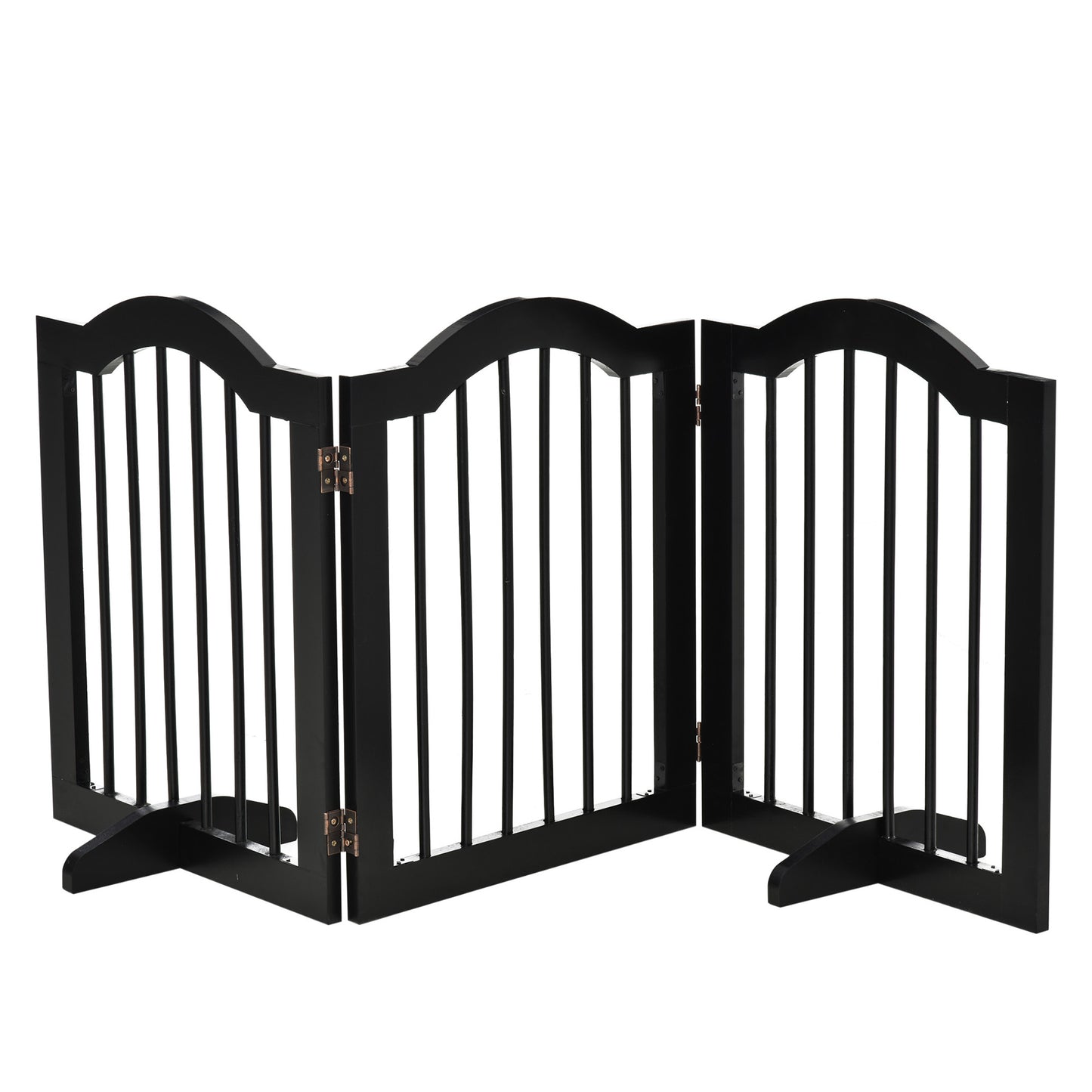 Freestanding Dog Gate Wooden Stair Gate for Dogs with Support Feet Foldable Pet Fence Safety Barrier for the House Doorway St