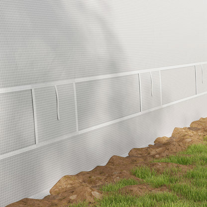 6x3m Polytunnel Greenhouse for Seedlings & Plants Upgraded Structure Mesh Door Windows, White