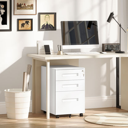 Three-Drawer Steel Filing Cabinet - White