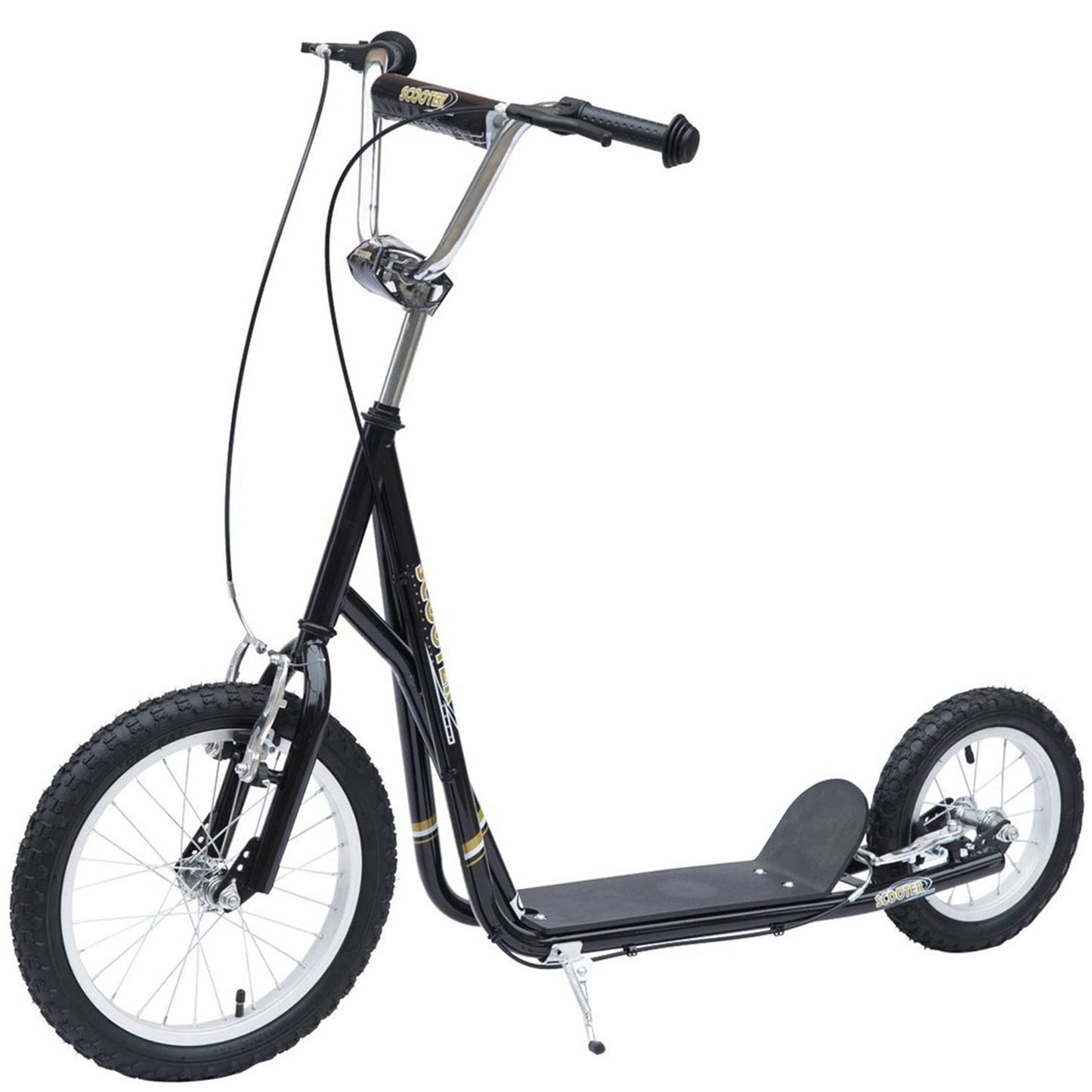 Kids Scooter, Teen Kick Scooter with Rubber Wheels, 16" Front Wheel, Height Adjustable Handlebar, Dual Brakes, Kick Stand
