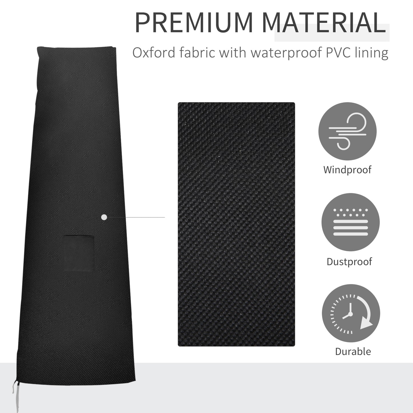 Garden Parasol Cover, Waterproof Outdoor Cantilever Banana Umbrella Protector, 300D Oxford Fabric