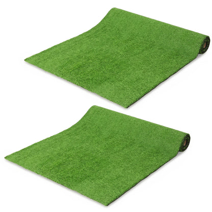 Artificial Grass Turf Low Maintenance Realistic Lawn Pet Turf with Drain Holes for Garden 1m x 4m Green