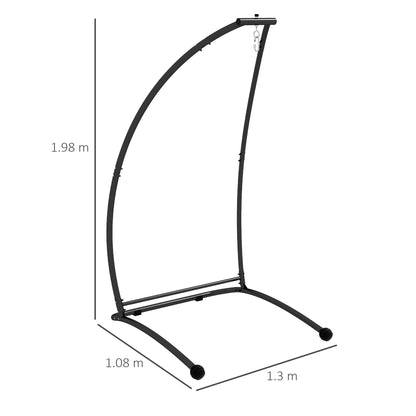 Hammock Chair Stand, C Shape Hanging Heavy Duty Metal Frame Hammock Stand for Hanging Hammock Air Porch Swing Chair