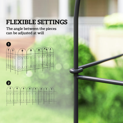 Decorative Garden Fencing, 8PCs 44in x 12.5ft Outdoor Picket Fence Panels
