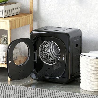 4kg Vented Tumble Dryer with 5 Drying Mode, 800W Compact Freestanding Front Tumble Dryer, Black