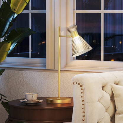 Modern Table Lamp, Bedside Lamp with Adjustable Flower-Shaped Head and E27 Socket for Living Room Bedroom Study