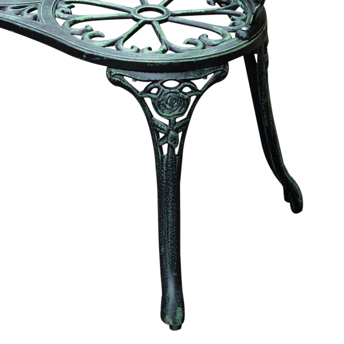 Cast Aluminum Garden Bench-Antique Green