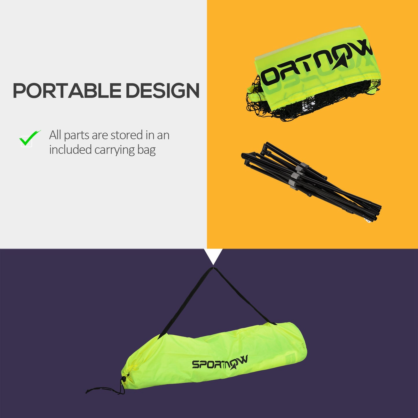 4m Badminton Net, Height Adjustable Outdoor Sports Net, with Carry Bag, for Tennis, Pickleball, Volleyball