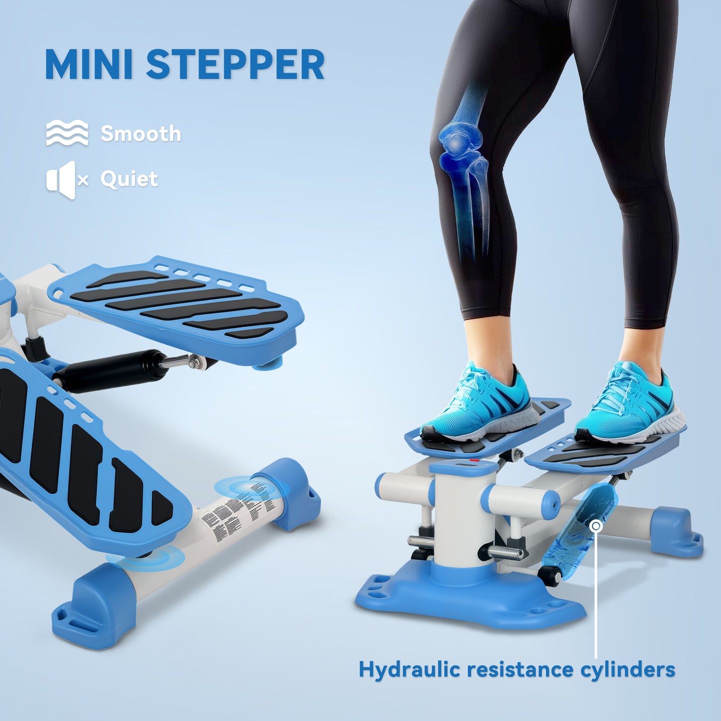 Portable Mini Stepper, Steppers for Exercise Workout with LCD Display Monitor, Anti-skid Foot Pedals for Home Gym Office