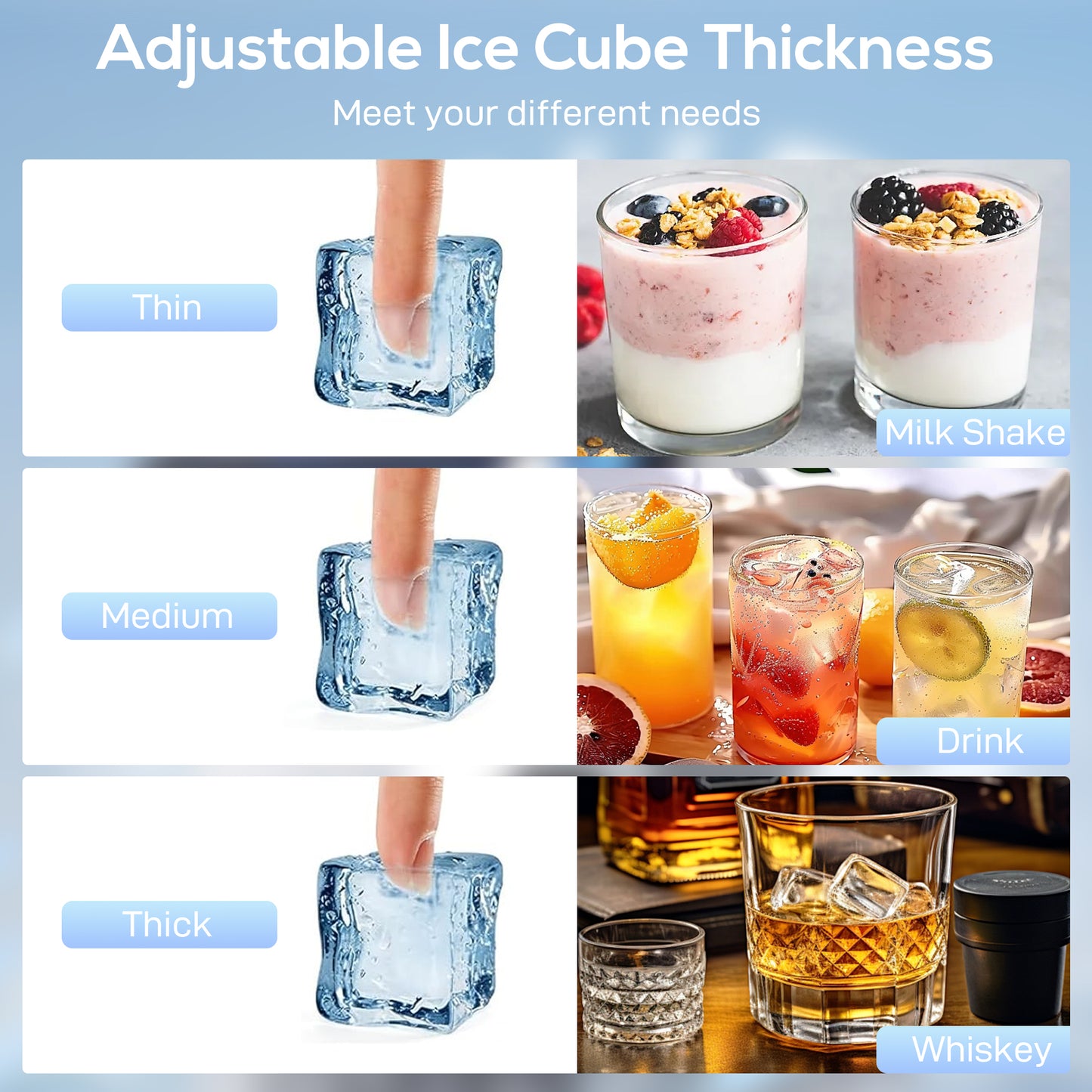 Commercial Ice Maker Machine, 36kg/24H Stainless Steel Under Counter or Freestanding Ice Machine, Silver