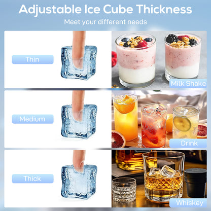 Commercial Ice Maker Machine, 36kg/24H Stainless Steel Under Counter or Freestanding Ice Machine, Silver