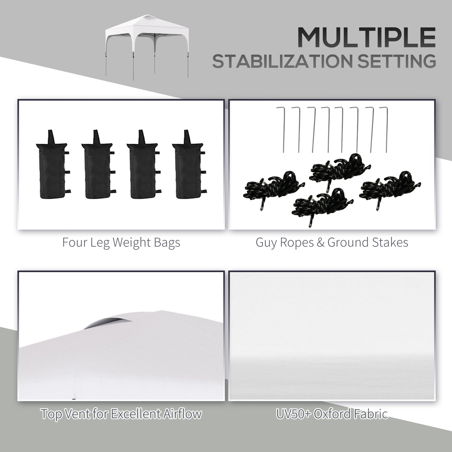 3 x 3(M) Pop Up Gazebo, UPF 50+ Foldable Canopy Tent with Wheeled Carrybag, 4 Leg Weight Bags