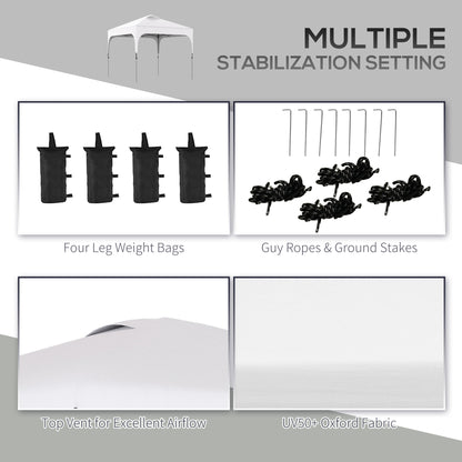 3 x 3(M) Pop Up Gazebo, UPF 50+ Foldable Canopy Tent with Wheeled Carrybag, 4 Leg Weight Bags