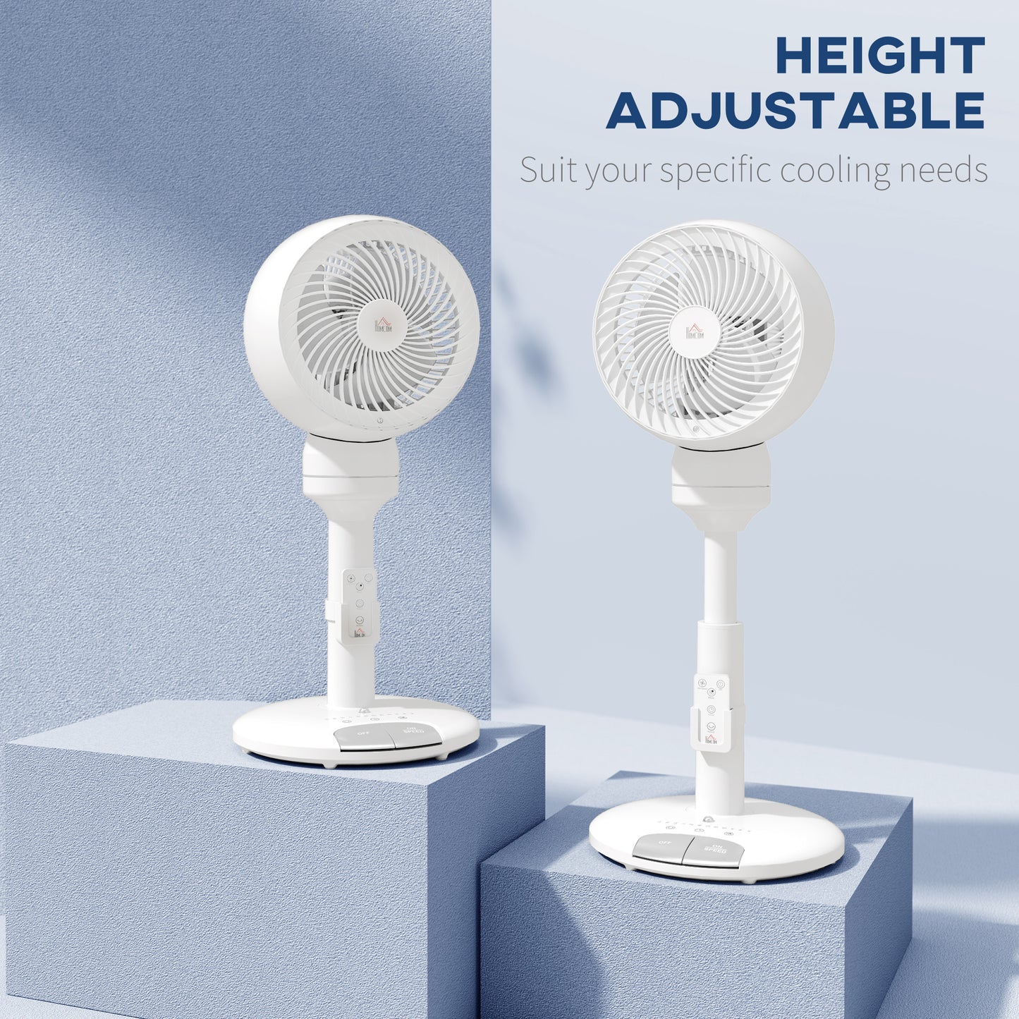 Standing Fan for Bedroom, 28" Pedestal Fan with Remote, 70° Oscillating, 90° Vertical Tilt, 3 Speeds, Adjustable Height