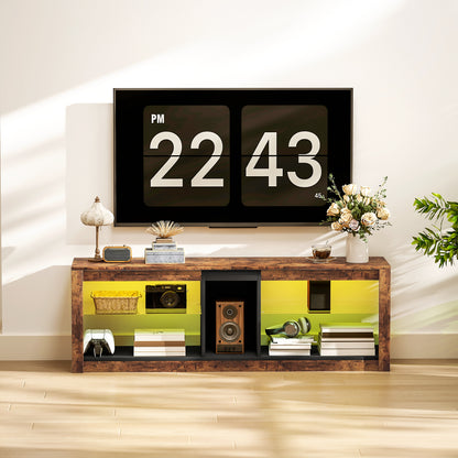 TV Stand Cabinet with LED Lights and Remote Control for TVs up to 65"