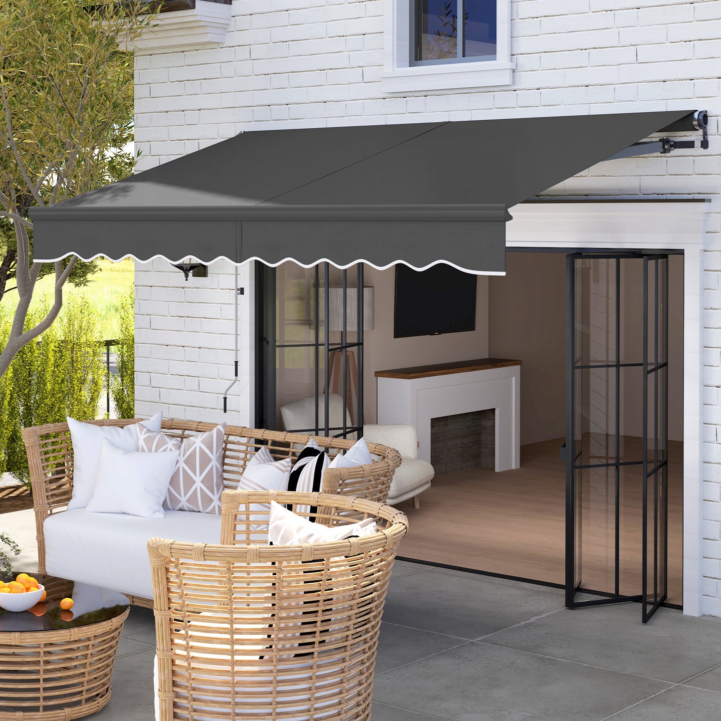 3 x 2.5m Electric Awning with Remote Controller, Aluminium Frame DIY Retractable Awning