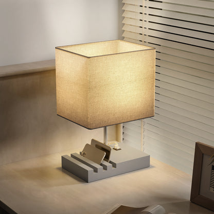 Bedside Lamp with USB A+C Charging Ports and 3 Phone Stands