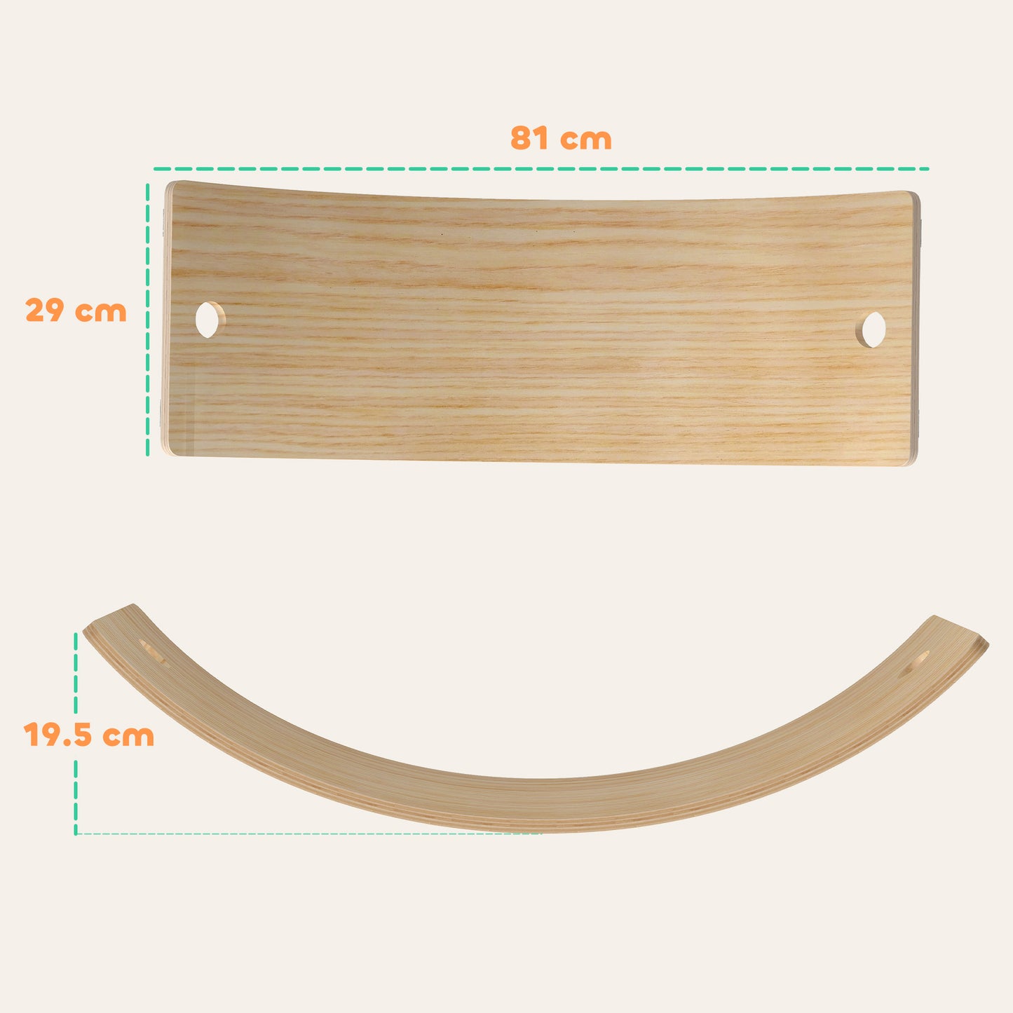 Kids Wooden Balance Board with Rope, Wooden Wobble Board with Felt for Sensory Play, for Toddler 3-6 Years Old