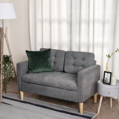 2 Seater Storage Sofa, Fabric Couch with Hidden Under Seat Storage, Thick Cushions