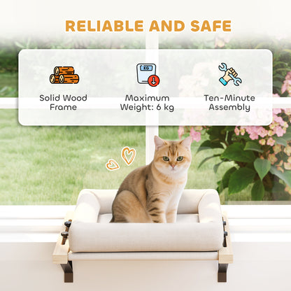 Cat Radiator Bed, Adjustable Hanging Cat Hammock with Removable and Washable Cushion for Indoor Cats, Cream White
