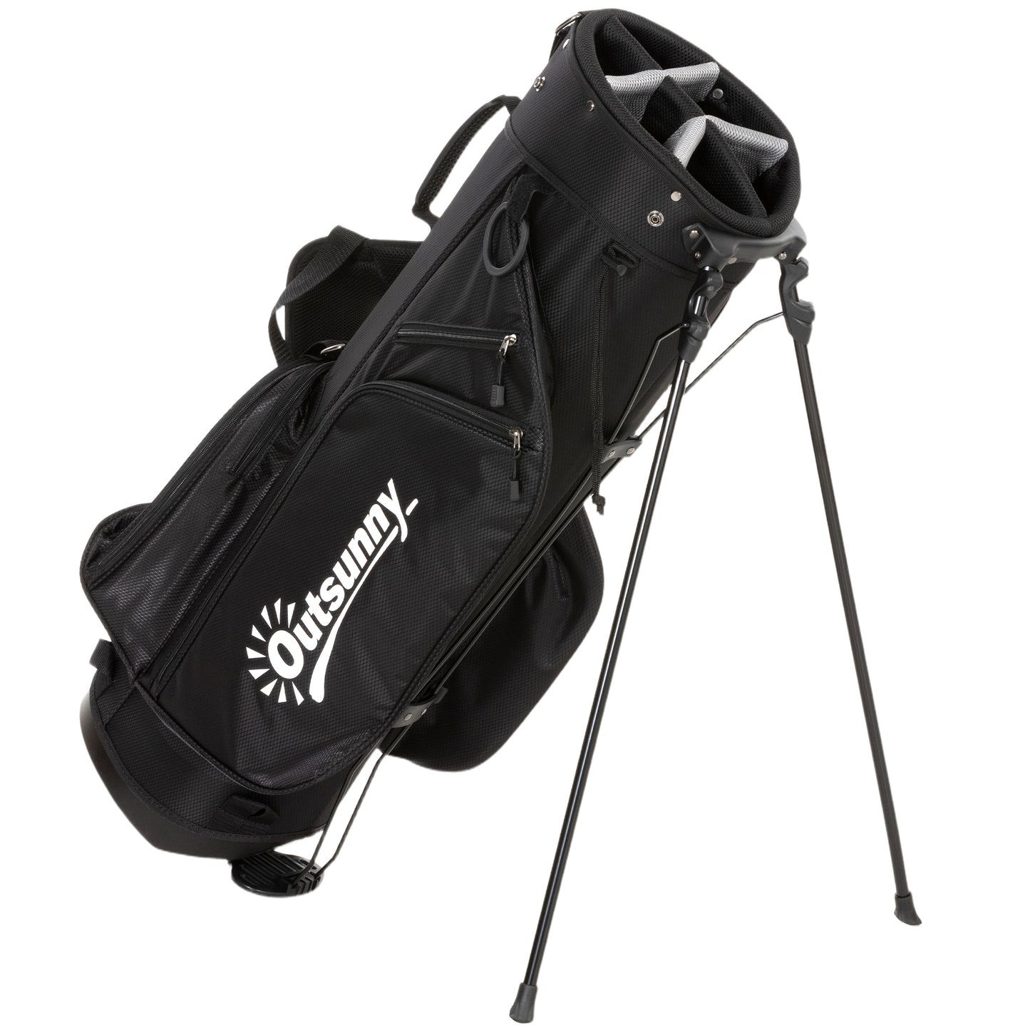 Golf Stand Bag 6 Way Full-Length Dividers, Waterproof Golf Bag with 5 Pockets, Grey