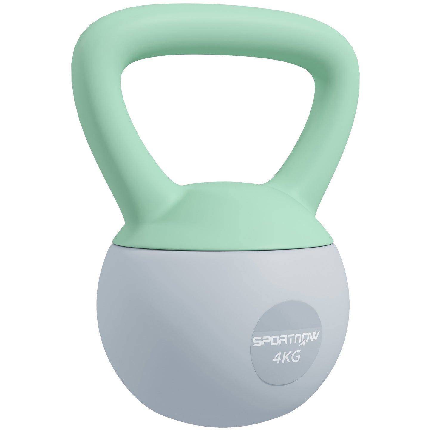 4KG Soft Kettlebell, Kettlebell with Non-Slip Handle for Home Gym, Weight Lifting, Strength Training, Green/Grey