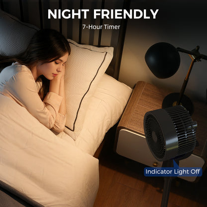Pedestal Air Circulation Fan with Oscillating, Light Off, Black