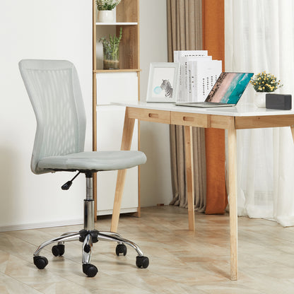 Office Chair, Armless Desk Chair, Adjustable Computer Swivel Chair with Rolling Wheels and Mesh Back for Home Work Study