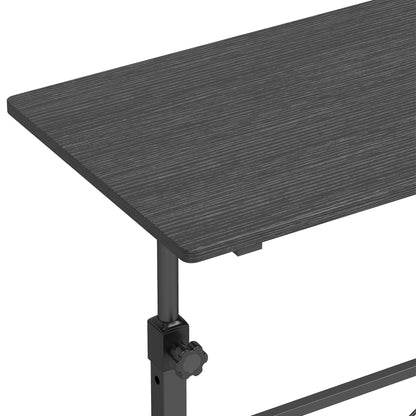 Overbed Table Adjustable Height Sofa Side Table with Wheels 80 x 40 cm Black