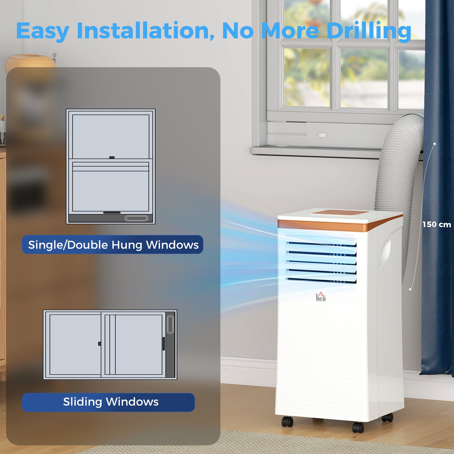 Portable Air Conditioner 7000 BTU, 4-in-1 Air Conditioning Unit with Cooling, Fan, 19.2L/Day Dehumidifier & Sleep Mode
