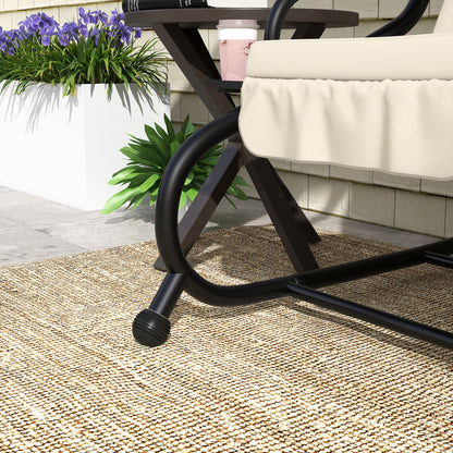 Three-Person garden Swing Chair, with Adjustable Canopy - Cream