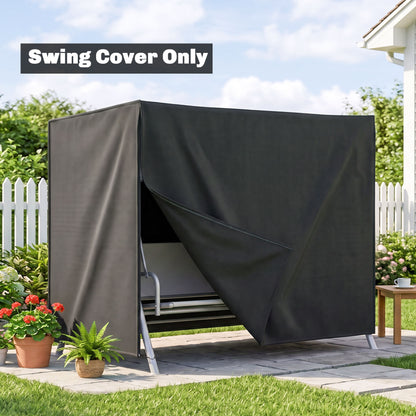 220 x 125cm Three-Seater Swing Chair Protective Cover - Black
