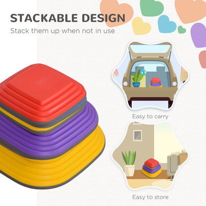 Balance Stepping Stones for Kids, 6-Piece Non-Slip Stackable River Stones, Obstacle Courses for Balance and Motor Skill