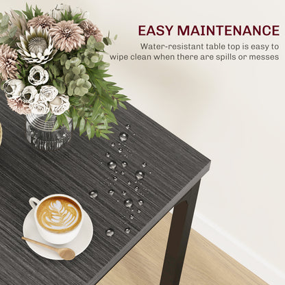 Three-Piece Minimal and Compact Dining Set, Grey Wood Effect