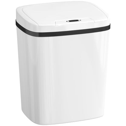 15L Sensor Bin, Automatic Touchless Kitchen Bin, Easy Clean, Battery Operated for Home Office, Bedroom, Bathroom, White