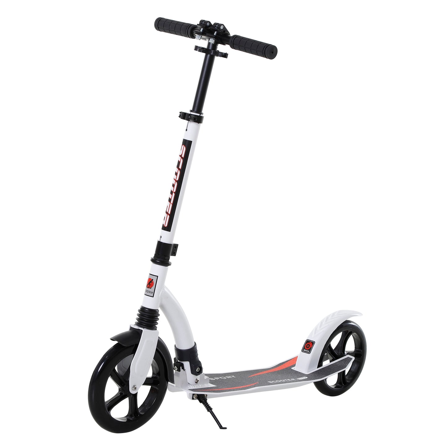 Foldable Kick Scooter with Double Shock Absorption and Big Wheels
