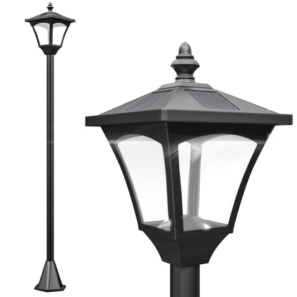 1.2m Solar Powered Outdoor Lamp Post - Black