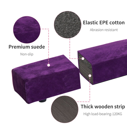 2.1M 7FT Gymnastics Folding Balance Beam Home Gym Training Exercise Sports - Purple