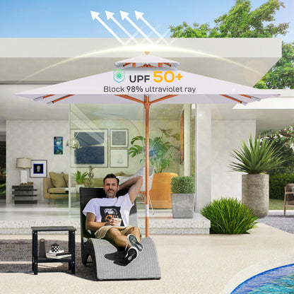 3 m Square Garden Parasol - Grey