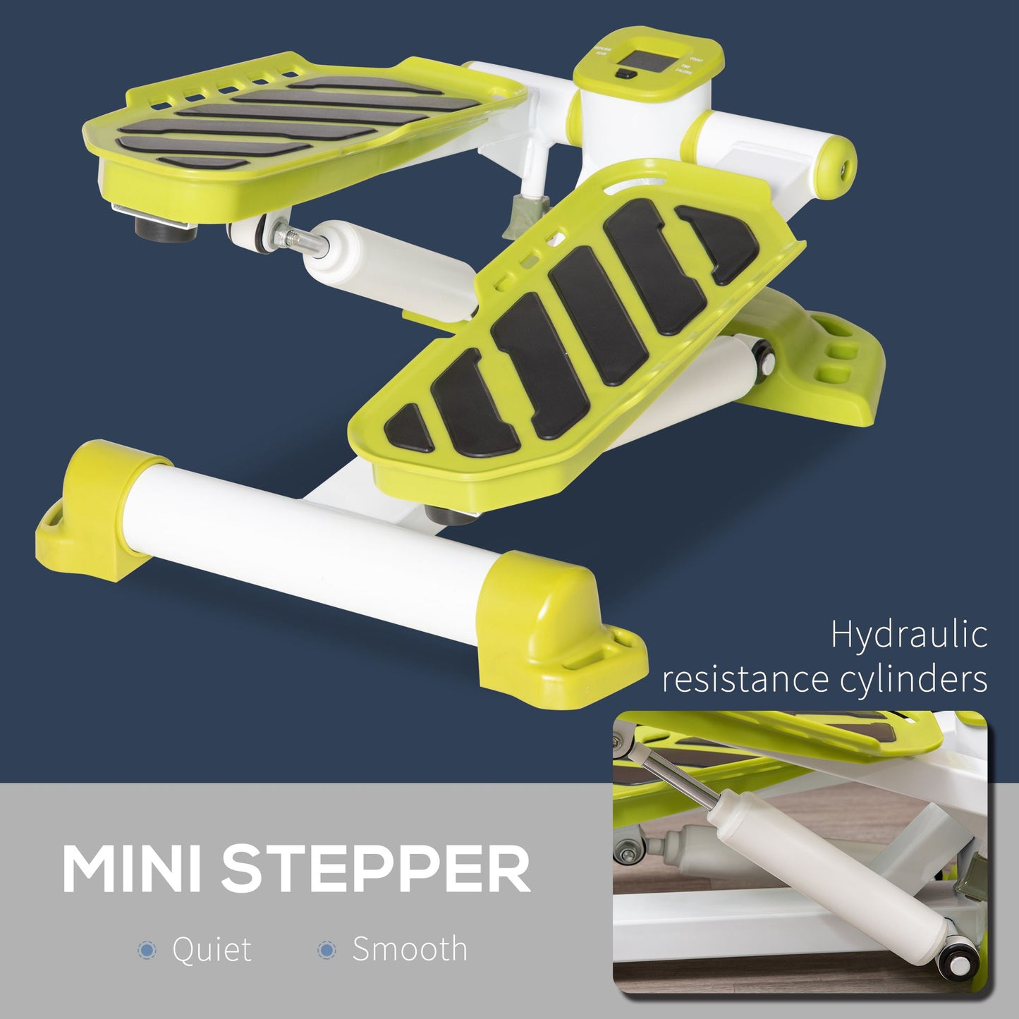 Portable Mini Stepper, Steppers for Exercise Workout with LCD Display Monitor, Anti-skid Foot Pedals for Home Gym Office