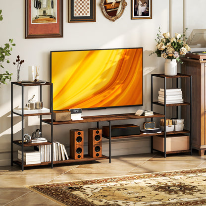 TV Unit for TVs up to 60 Inches, Industrial TV Stand with Storage Shelves, Entertainment Centre for Living Room, Bedroom