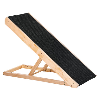 Dog Ramp, Foldable Pet Ramp with 4 Adjustable Heights, Non-Slip Finish for Medium and Large Dogs, Black