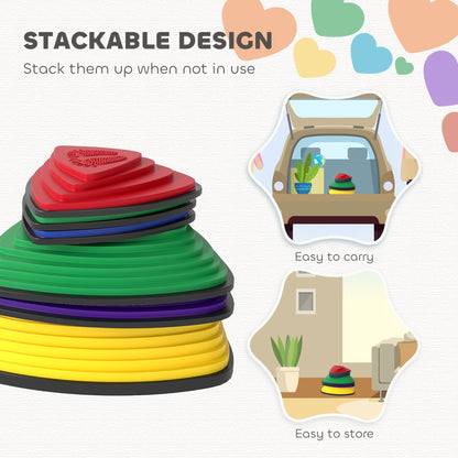 6-Piece Stepping Stones for Kids, Stackable Sensory Toys Outdoor Indoor, Obstacle Course for Balance and Motor Skills